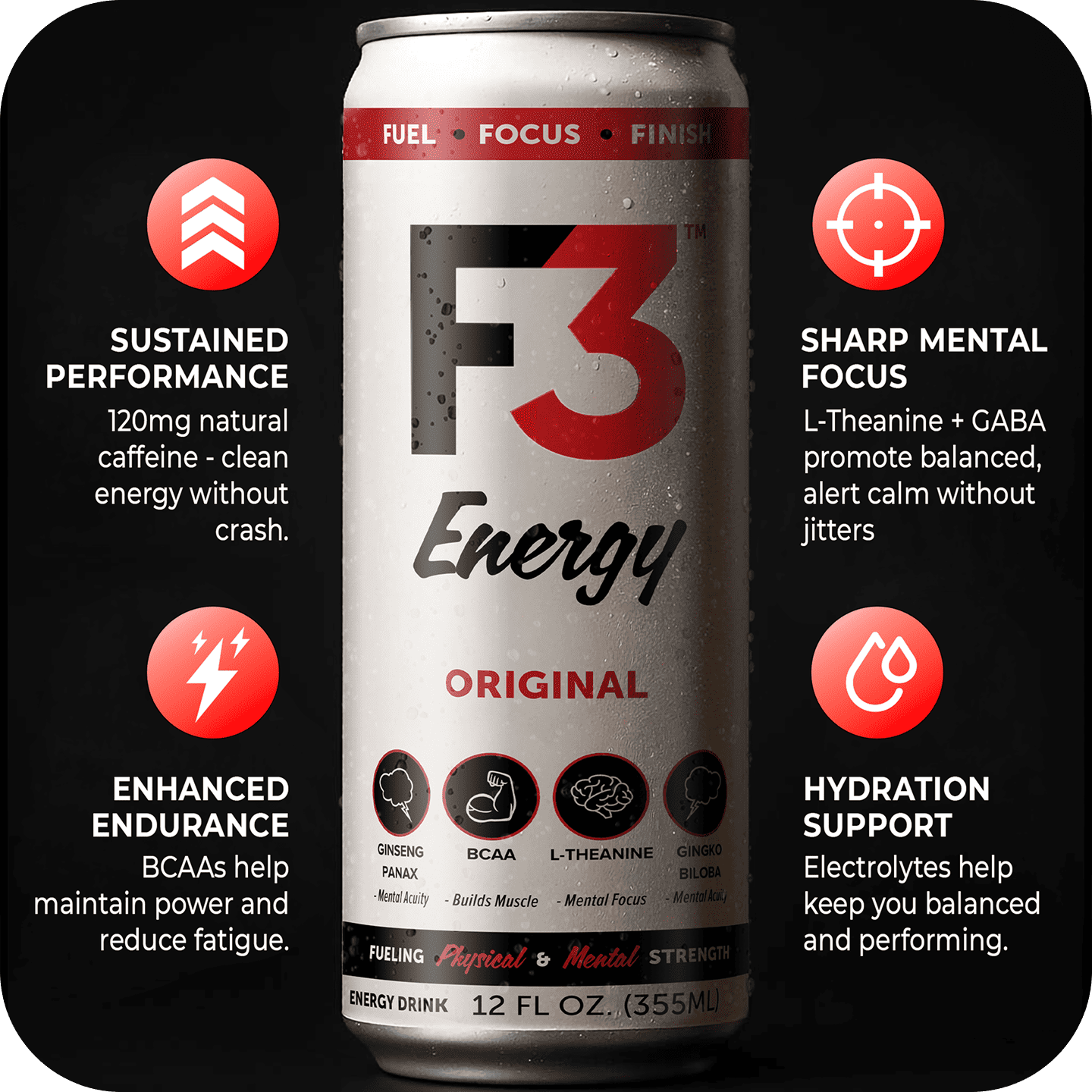 Green palm leaf beside blank white cards on a plain background.