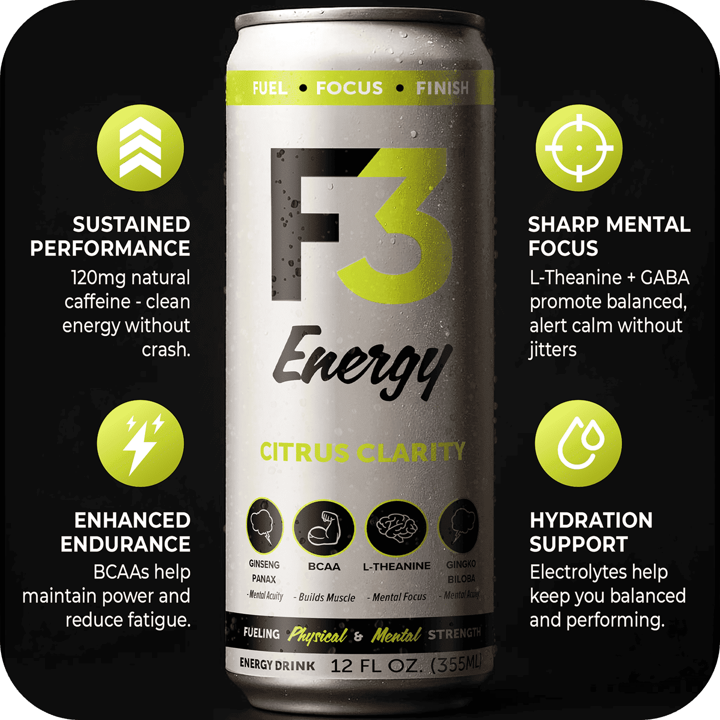 Green palm leaf beside blank white cards on a plain background.