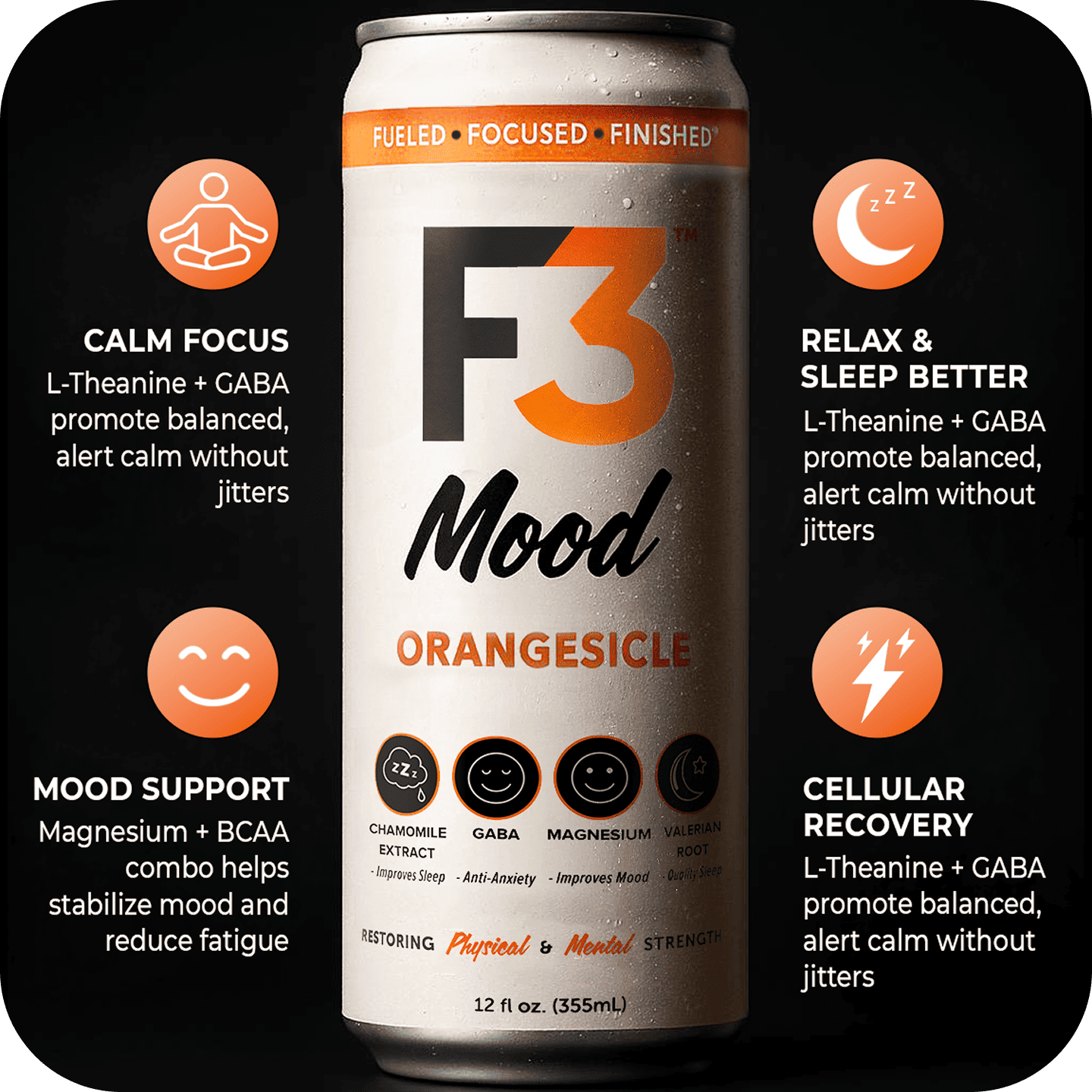 Green palm leaf beside blank white cards on a plain background.