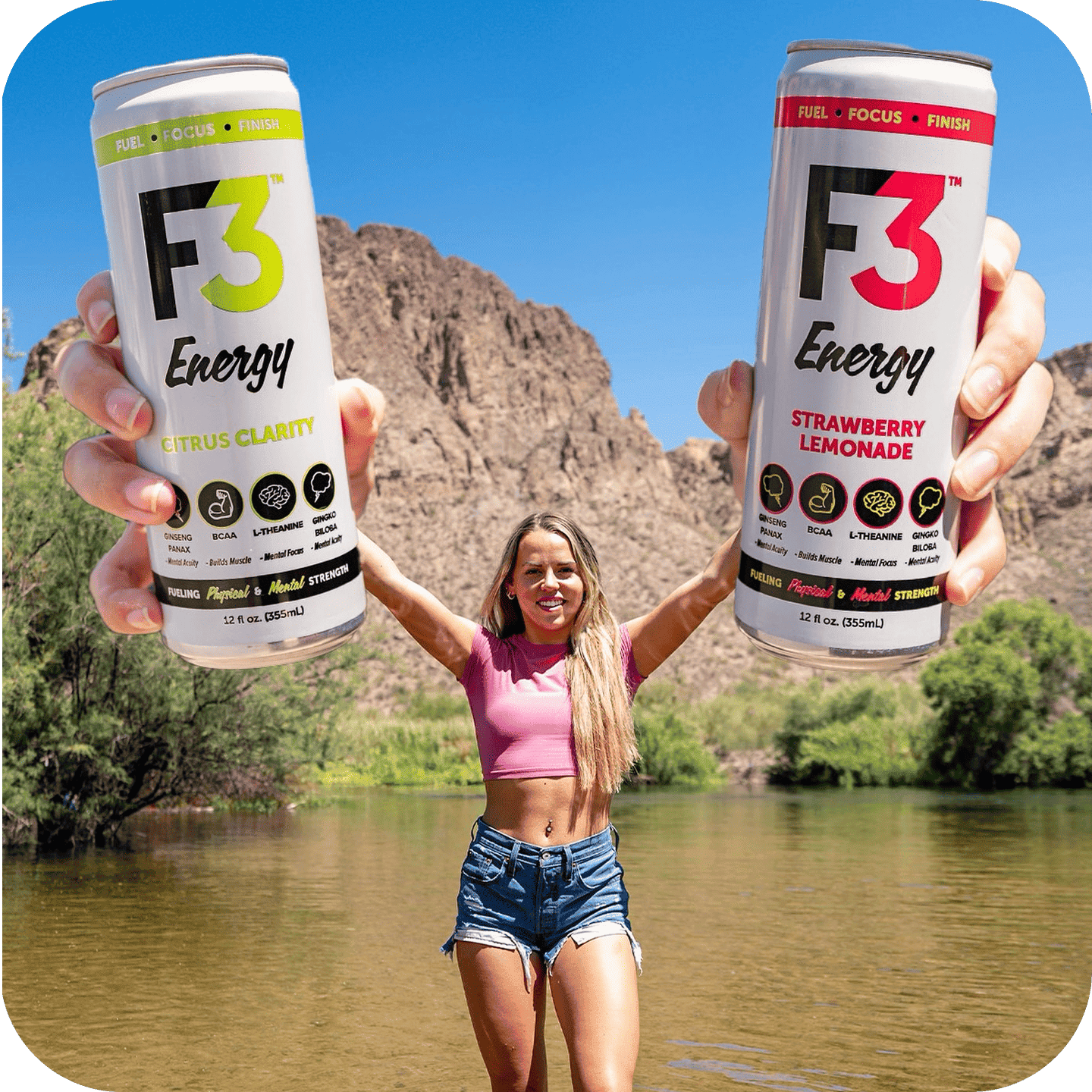 A single palm leaf in a clear glass of water on a white background.