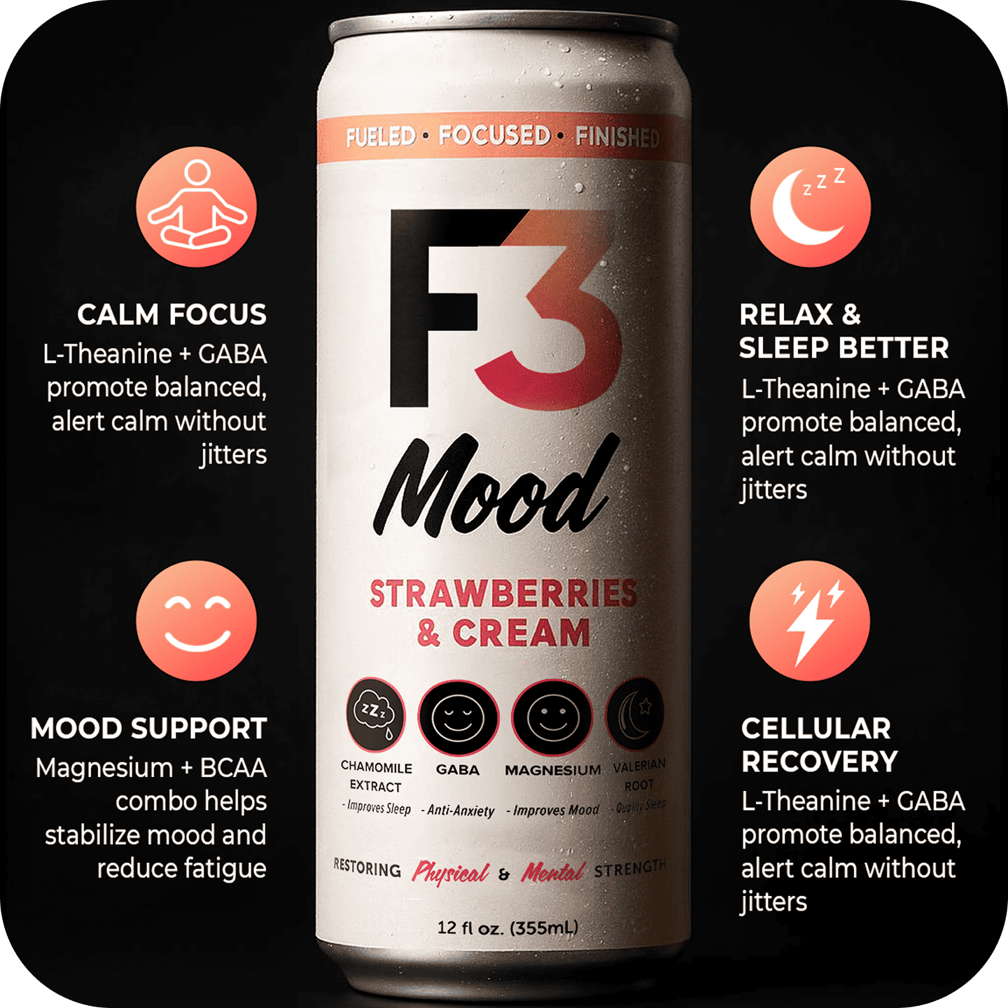 Green palm leaf beside blank white cards on a plain background.